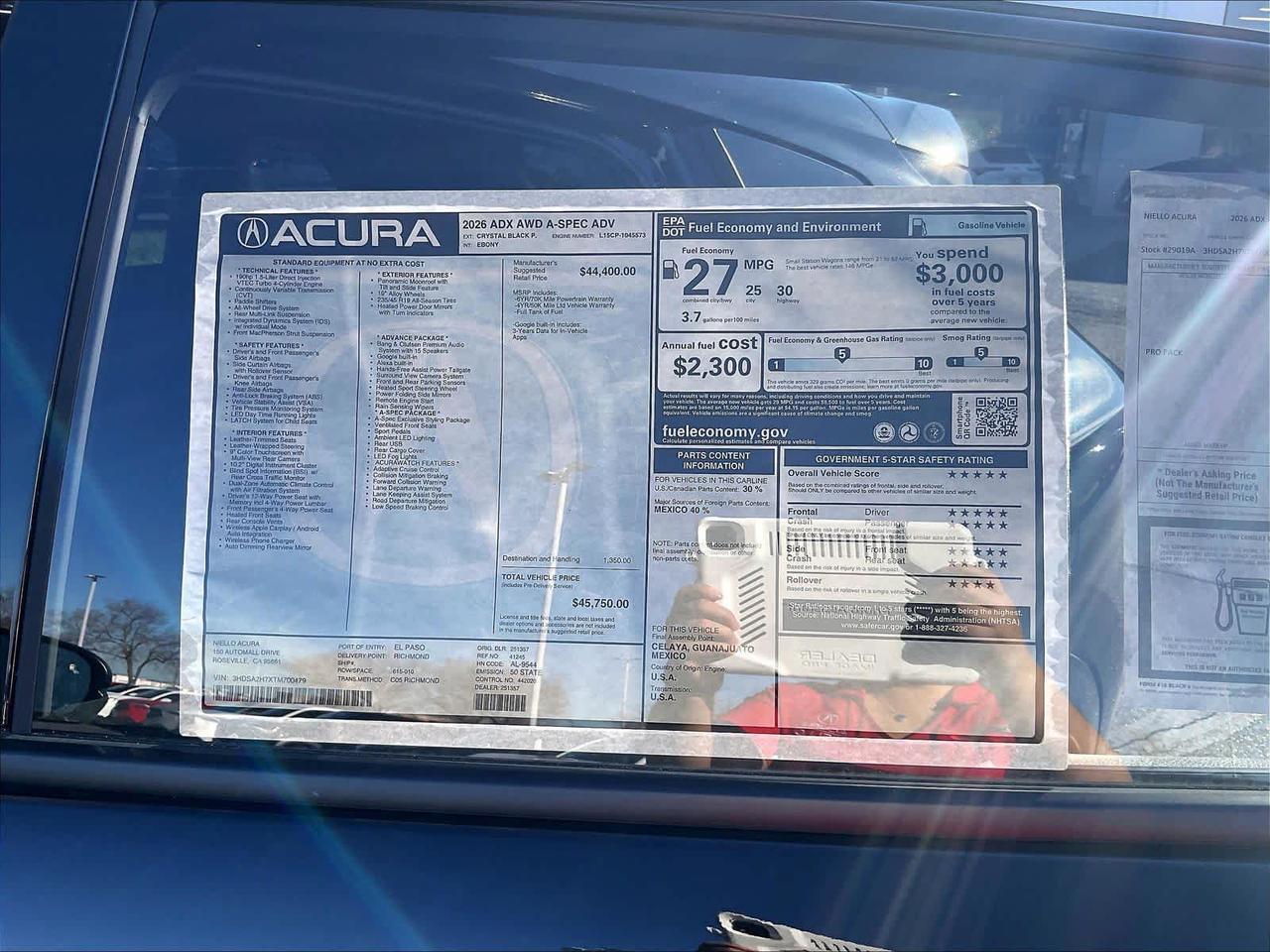 2026 Acura ADX w/A-Spec Advance Package Roseville CA