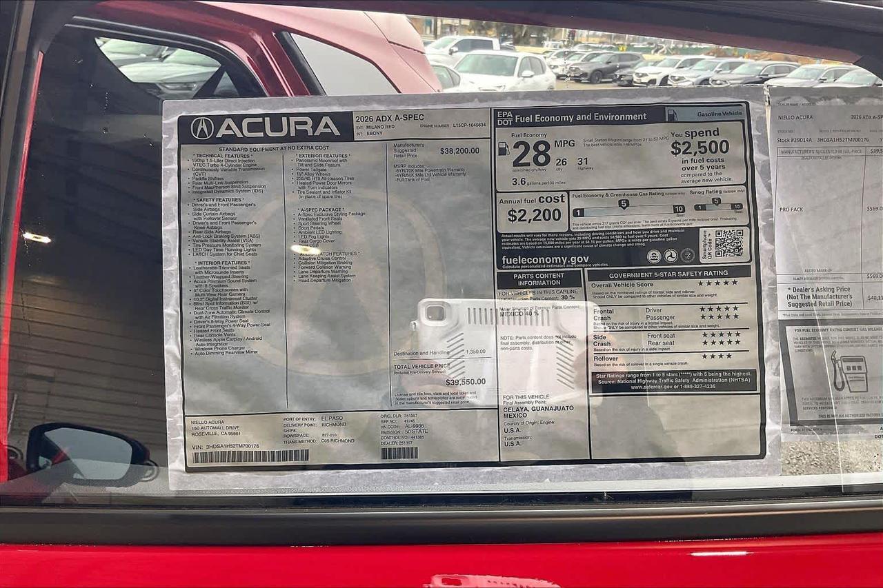 2026 Acura ADX w/A-Spec Package Roseville CA