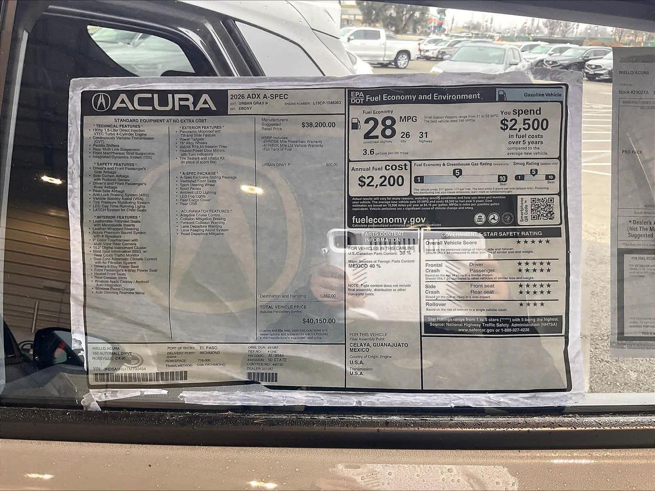 2026 Acura ADX w/A-Spec Package Roseville CA