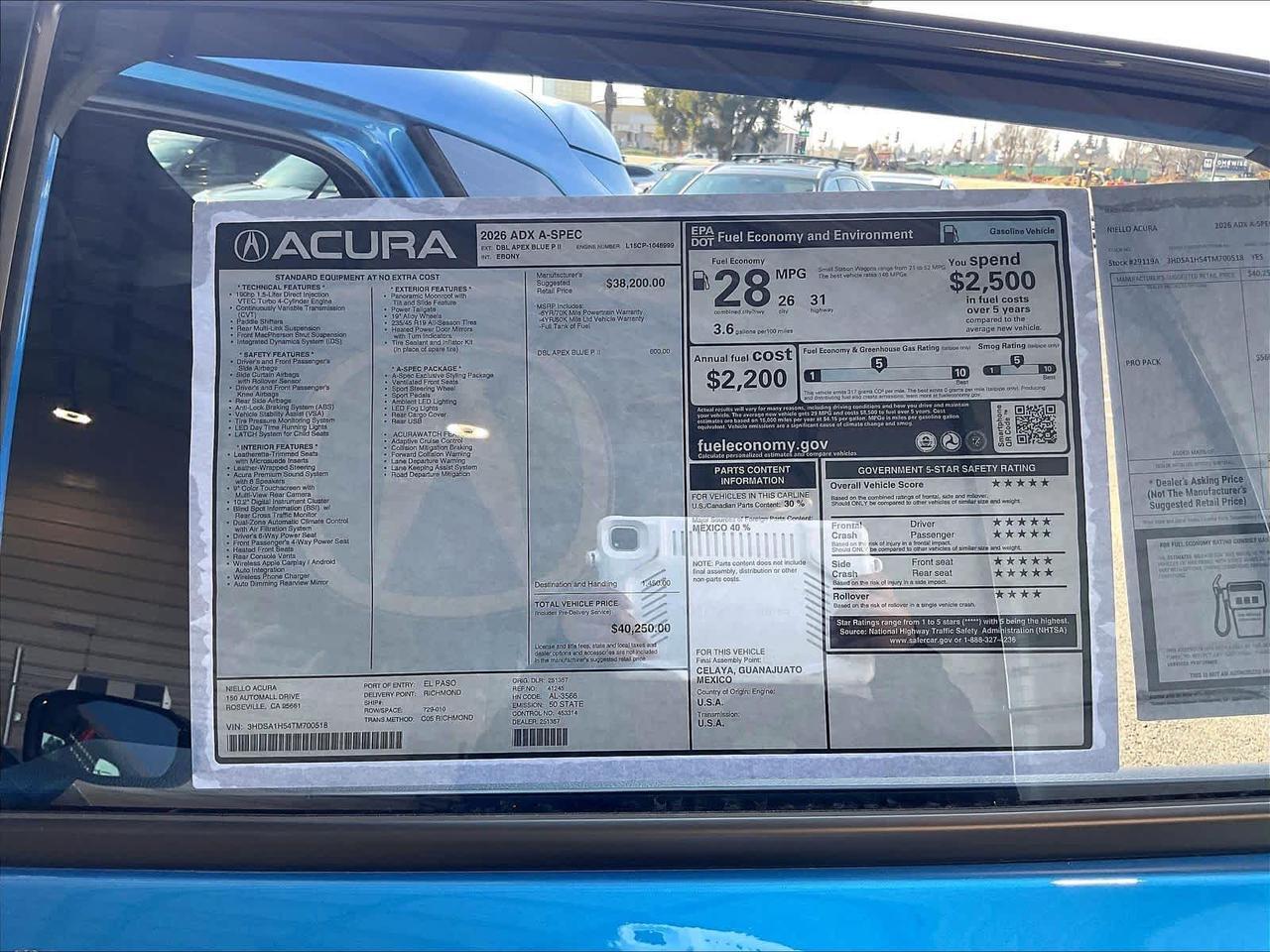 2026 Acura ADX w/A-Spec Package Roseville CA