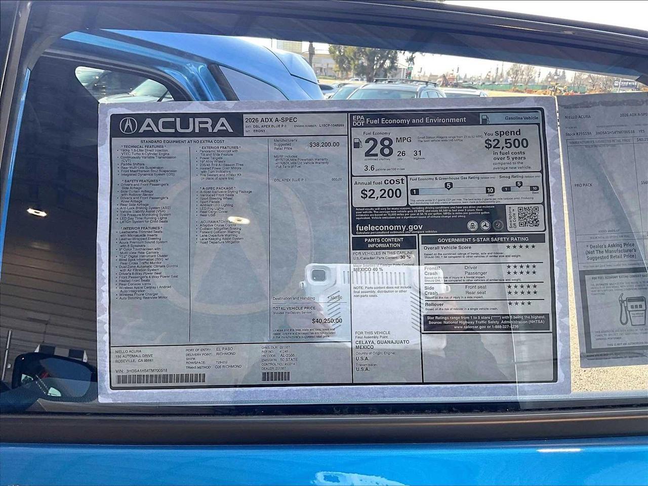 2026 Acura ADX w/A-Spec Package Roseville CA