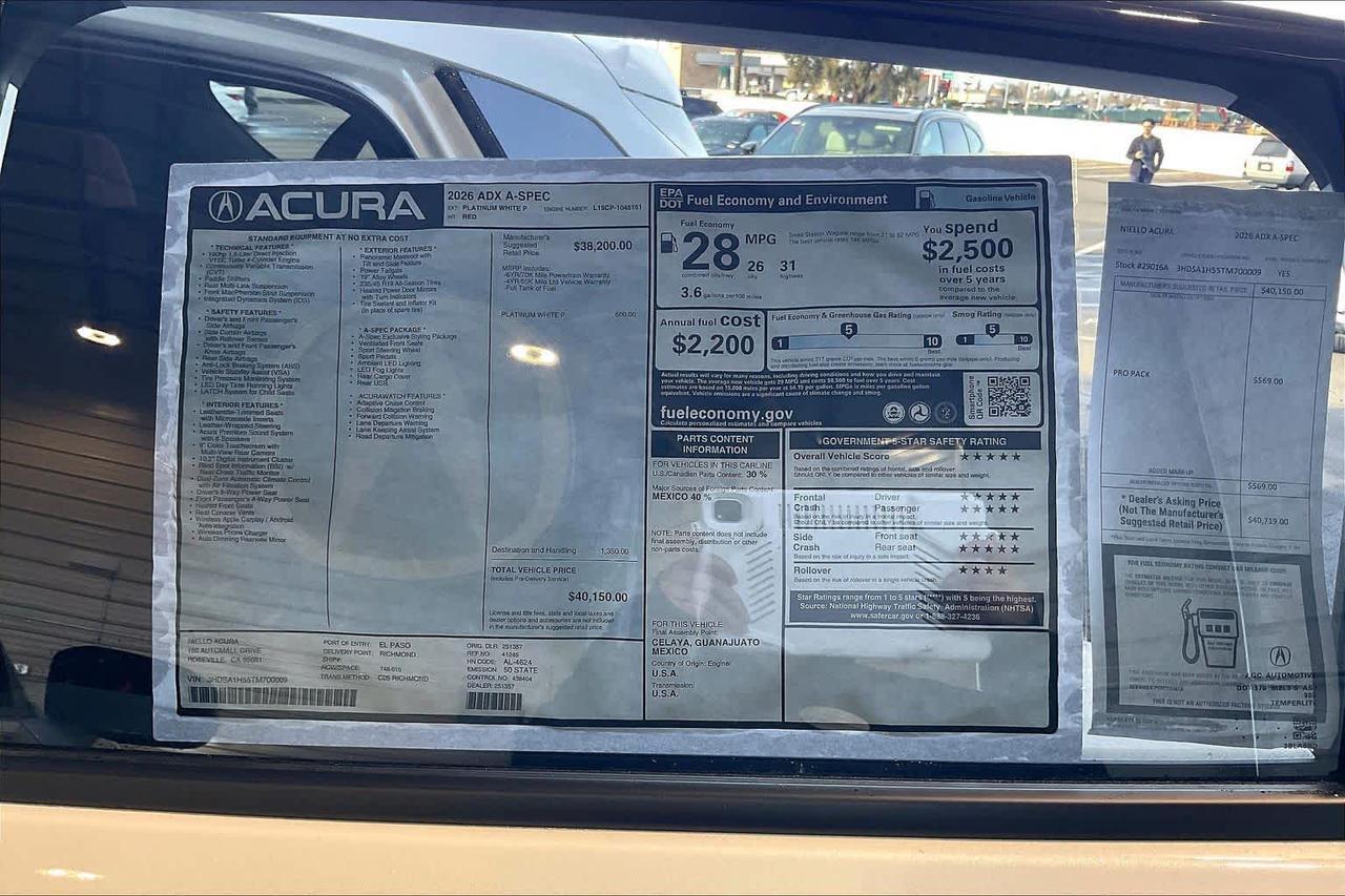 2026 Acura ADX w/A-Spec Package Roseville CA