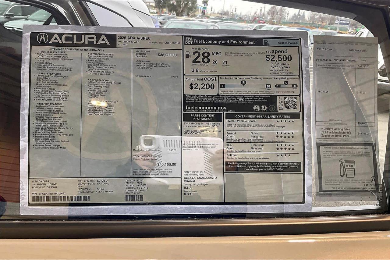 2026 Acura ADX w/A-Spec Package Roseville CA