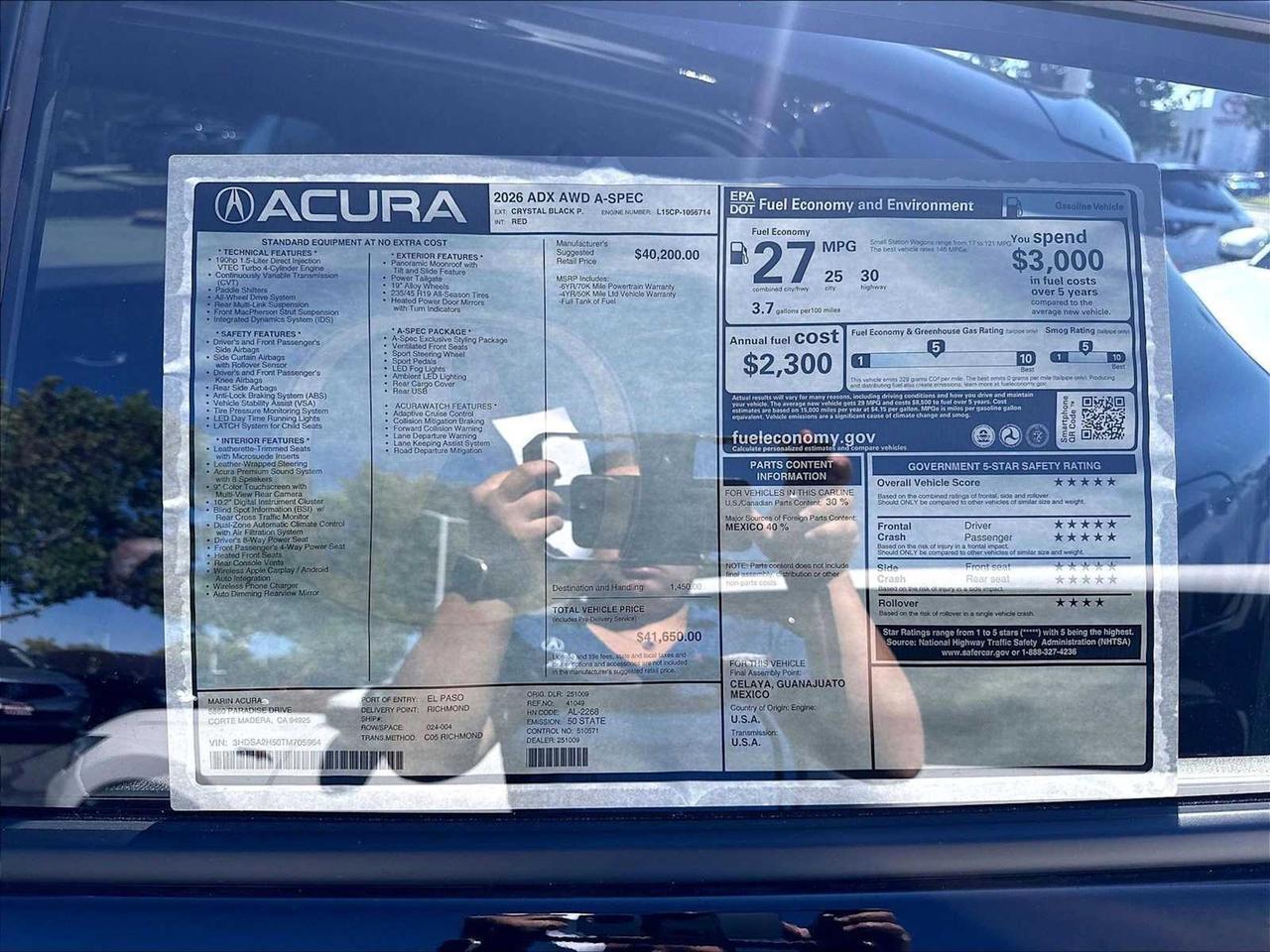 2026 Acura ADX w/A-Spec Package Roseville CA