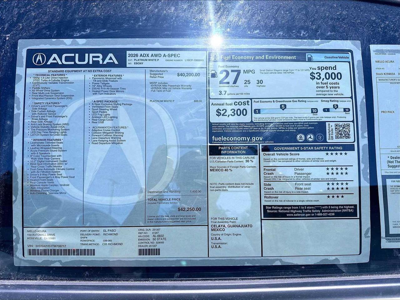 2026 Acura ADX w/A-Spec Package Roseville CA
