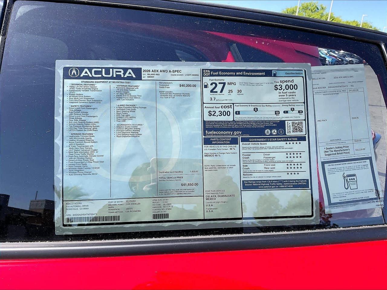 2026 Acura ADX w/A-Spec Package Roseville CA