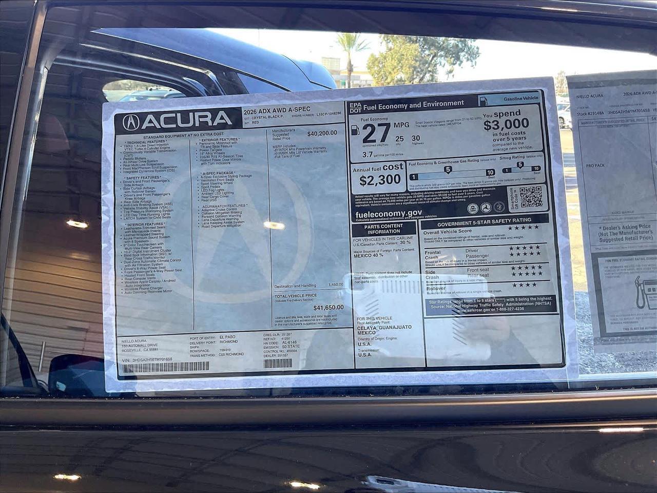 2026 Acura ADX w/A-Spec Package Roseville CA