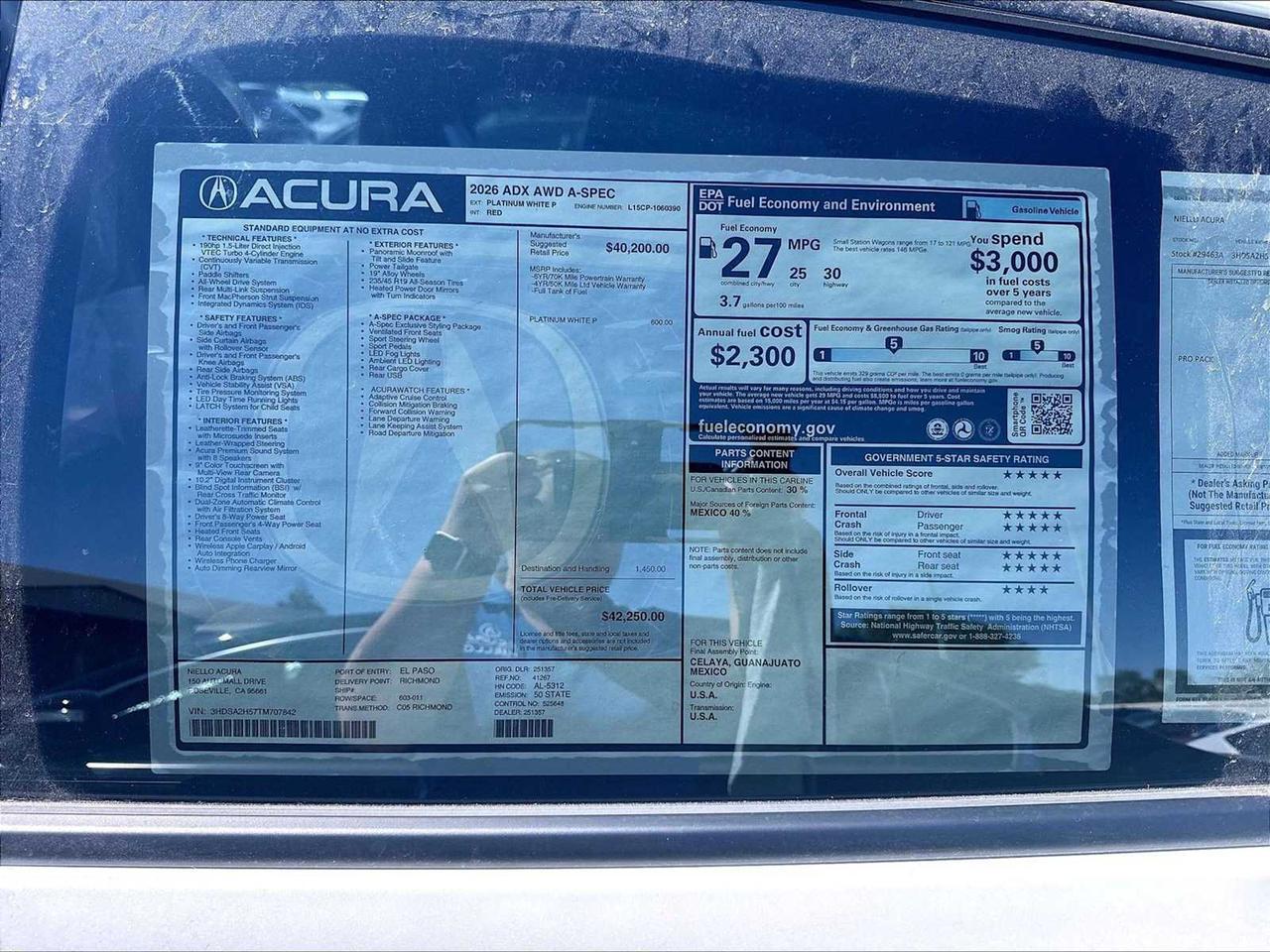 2026 Acura ADX w/A-Spec Package Roseville CA