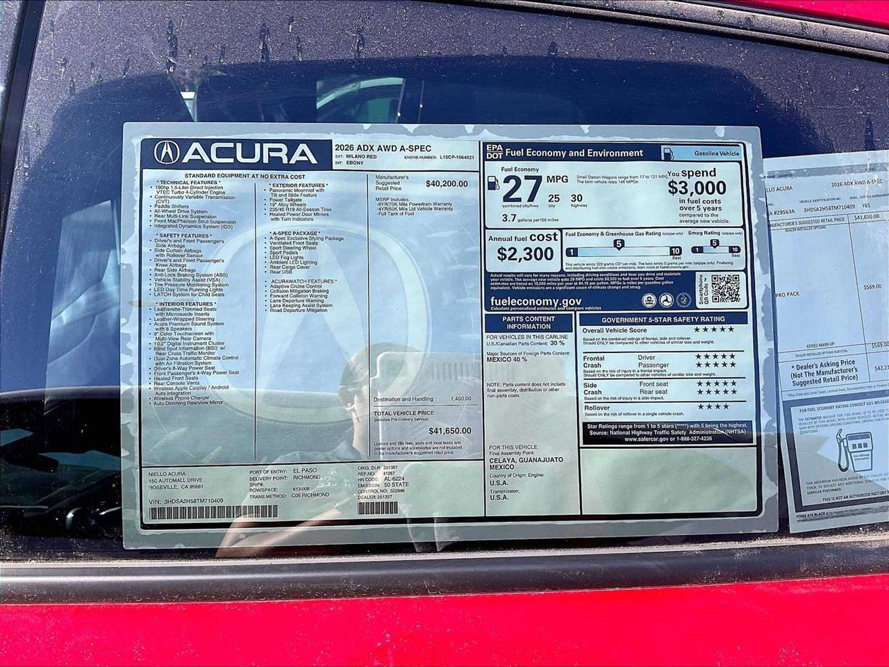 2026 Acura ADX w/A-Spec Package Roseville CA
