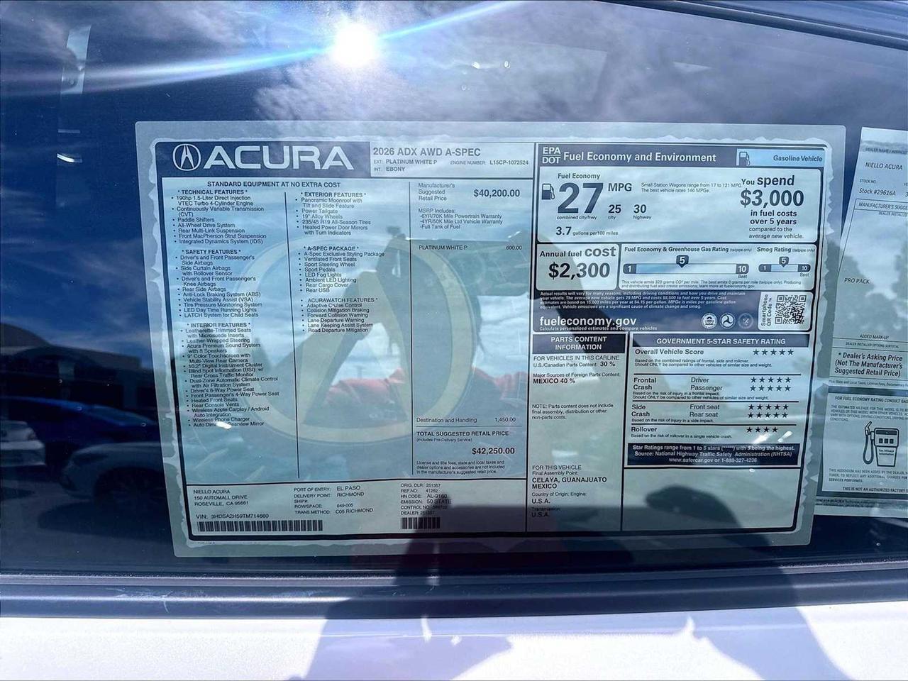 2026 Acura ADX w/A-Spec Package Roseville CA