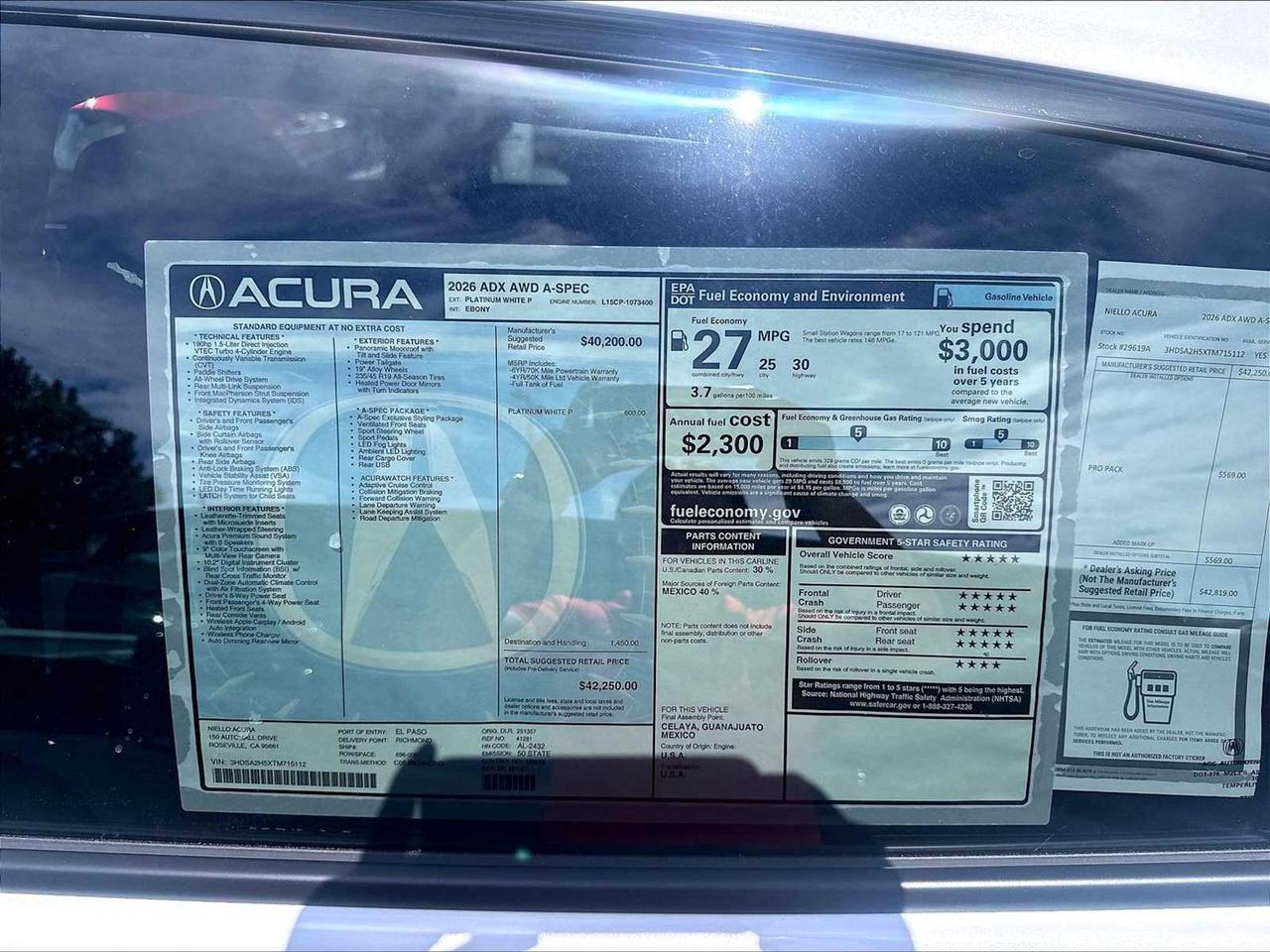 2026 Acura ADX w/A-Spec Package Roseville CA