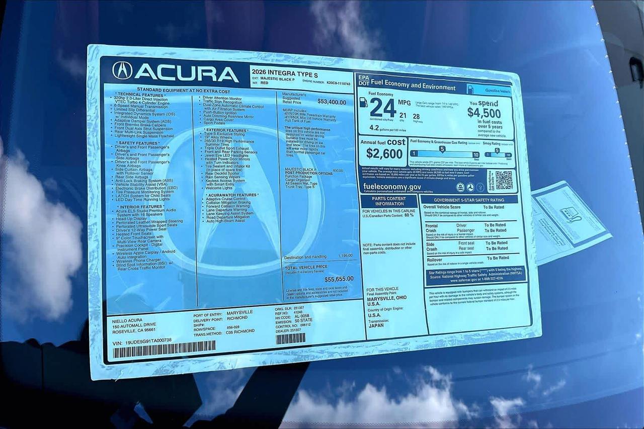 2026 Acura Integra Type S Roseville CA