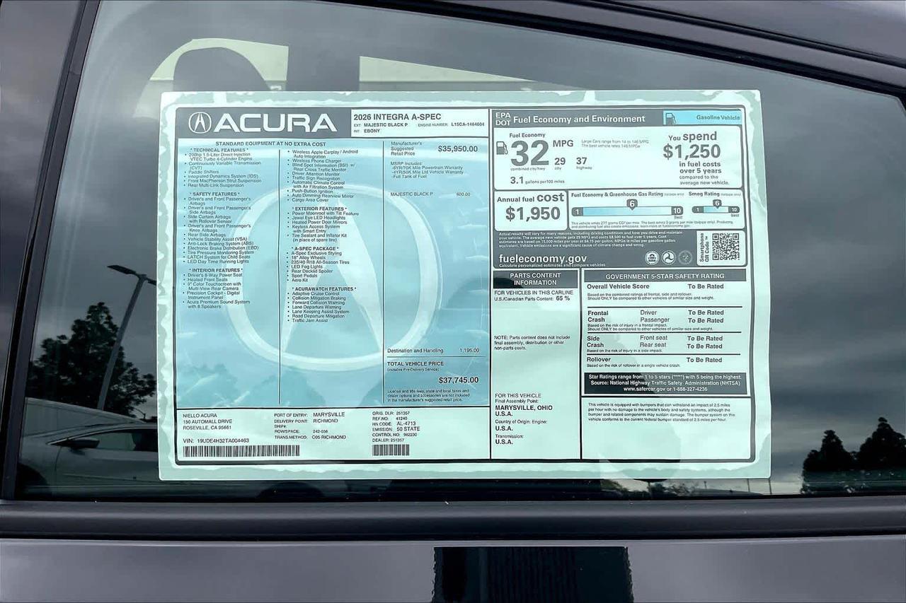 2026 Acura Integra w/A-Spec Package Roseville CA