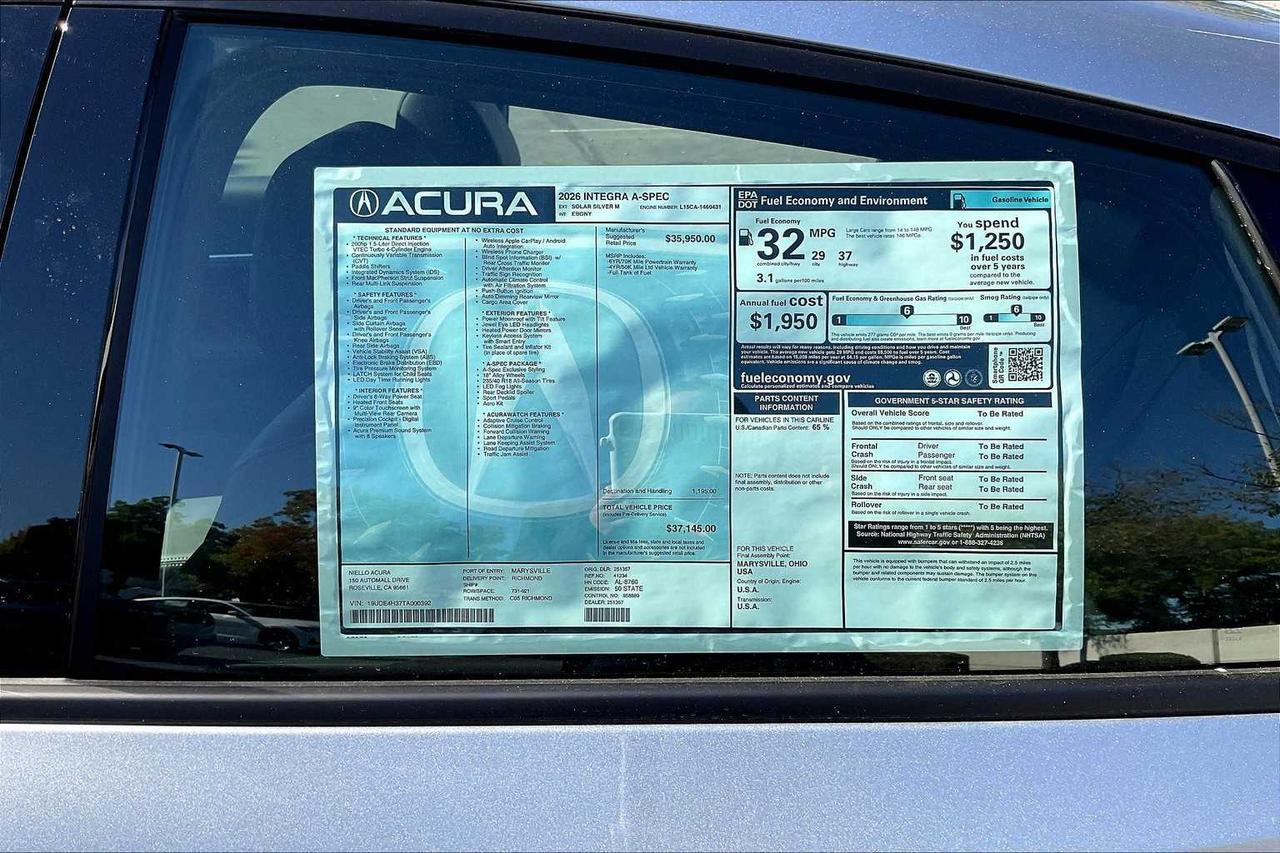 2026 Acura Integra w/A-Spec Package Roseville CA