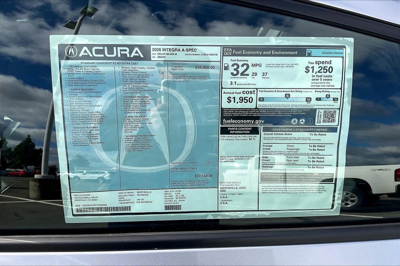 2026 Acura Integra w/A-Spec Package Roseville CA