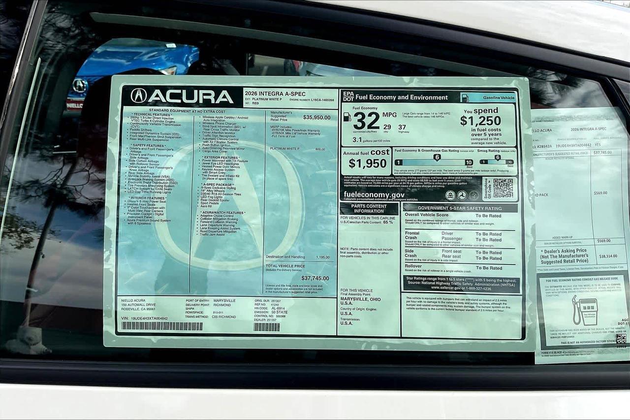 2026 Acura Integra w/A-Spec Package Roseville CA