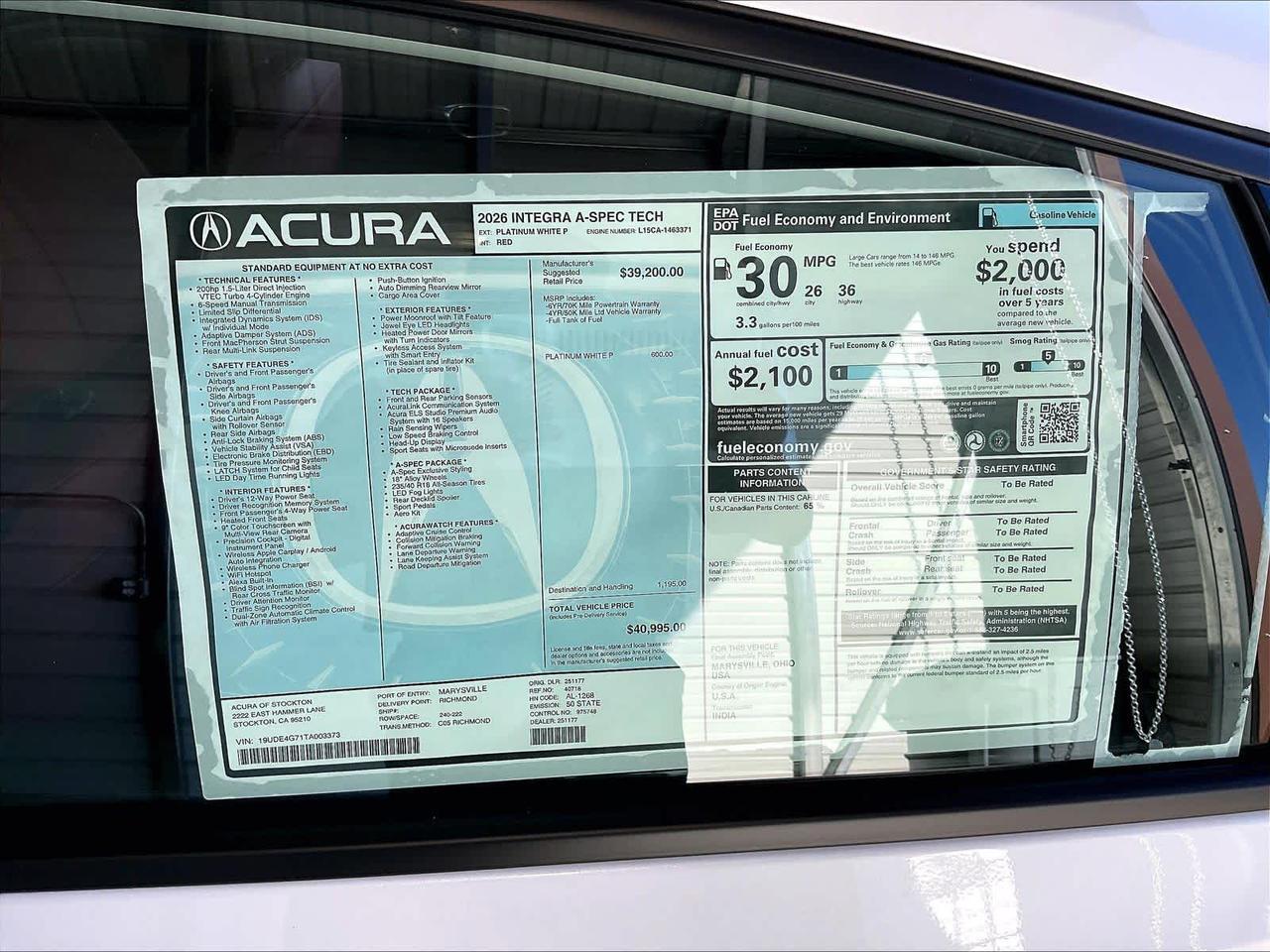2026 Acura Integra w/A-Spec Technology Package Roseville CA