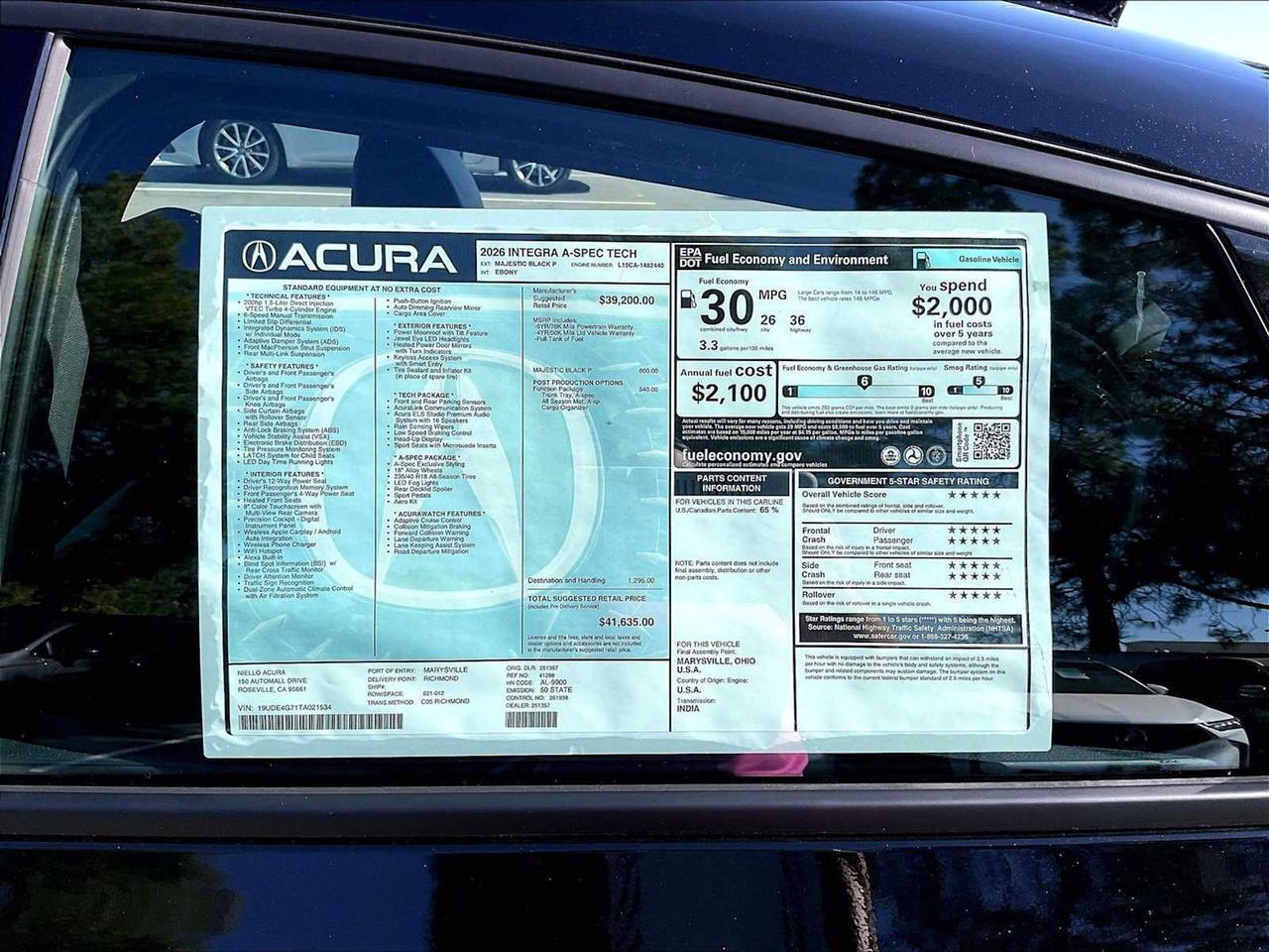 2026 Acura Integra w/A-Spec Technology Package Roseville CA