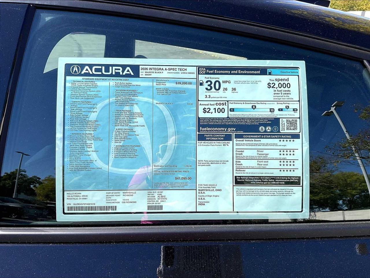 2026 Acura Integra w/A-Spec Technology Package Roseville CA