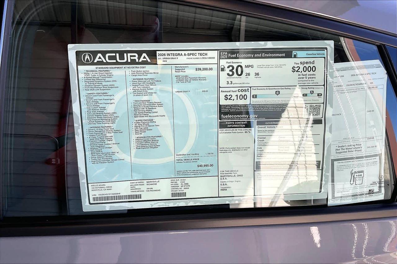 2026 Acura Integra w/A-Spec Technology Package Roseville CA