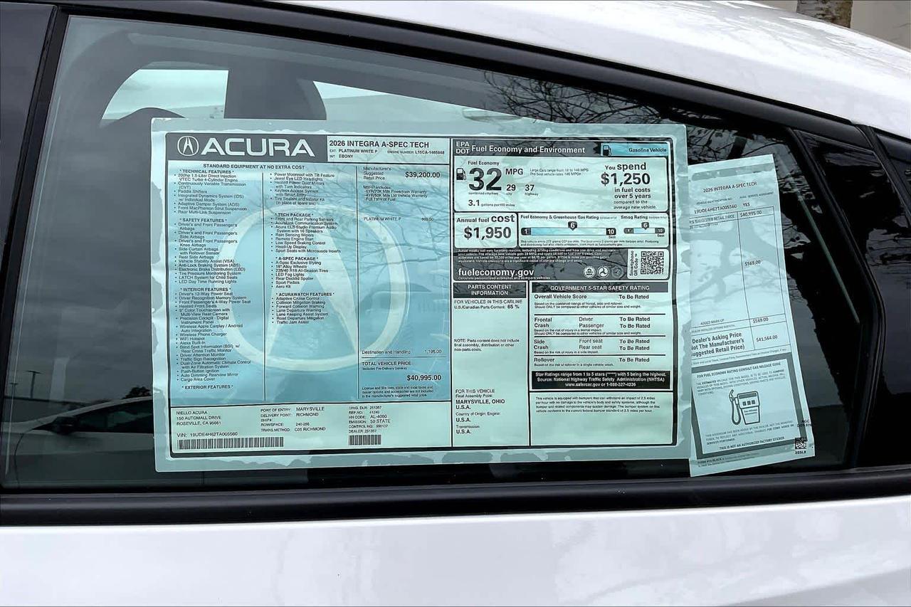 2026 Acura Integra w/A-Spec Technology Package Roseville CA