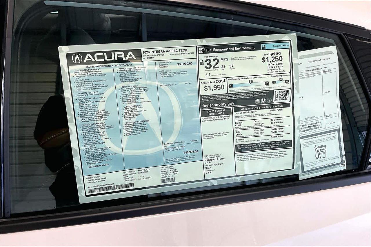 2026 Acura Integra w/A-Spec Technology Package Roseville CA