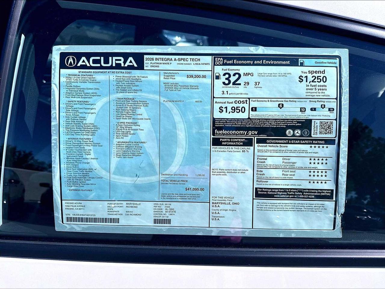 2026 Acura Integra w/A-Spec Technology Package Roseville CA