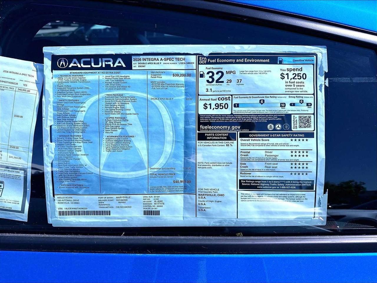 2026 Acura Integra w/A-Spec Technology Package Roseville CA