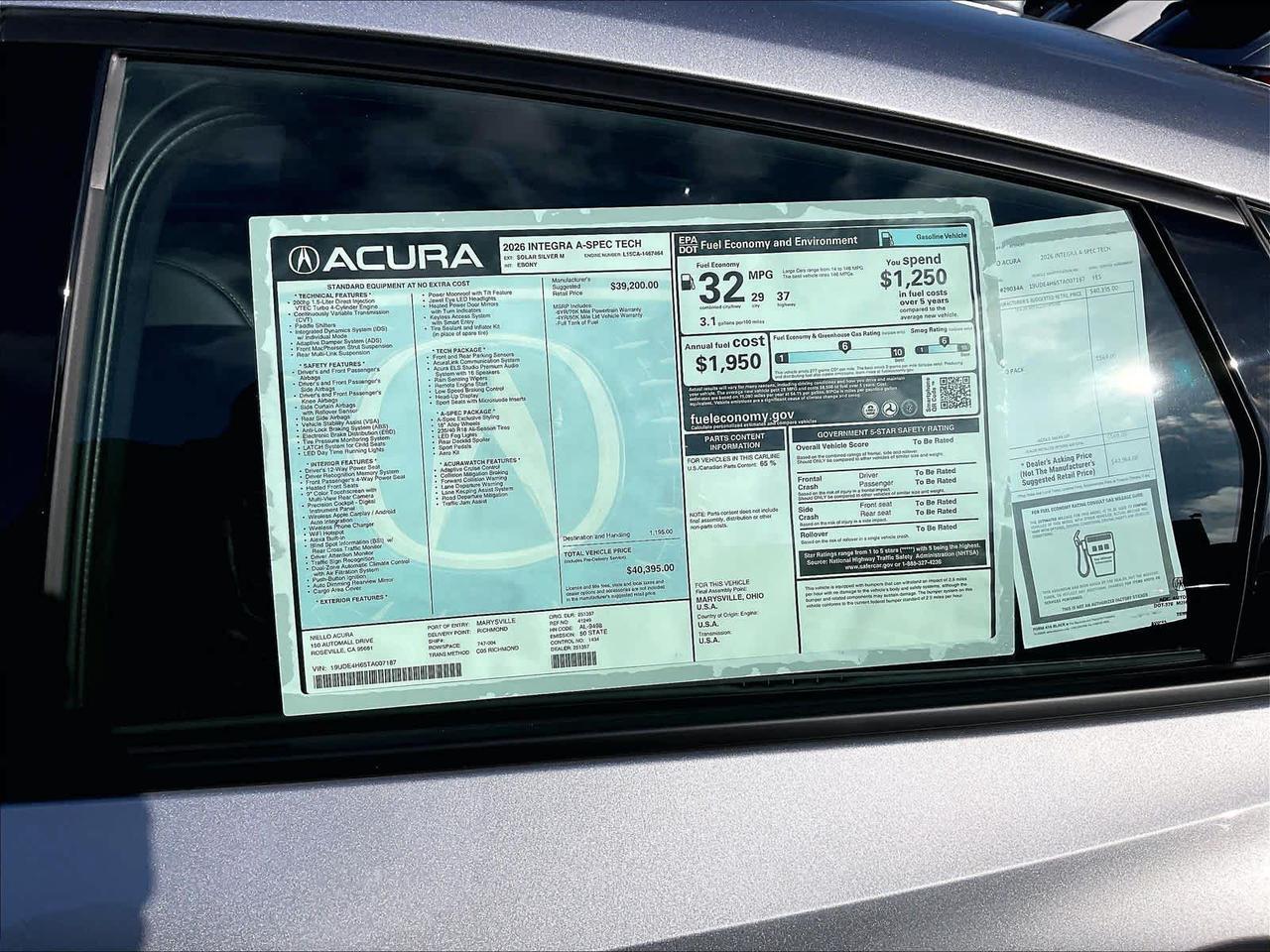 2026 Acura Integra w/A-Spec Technology Package Roseville CA