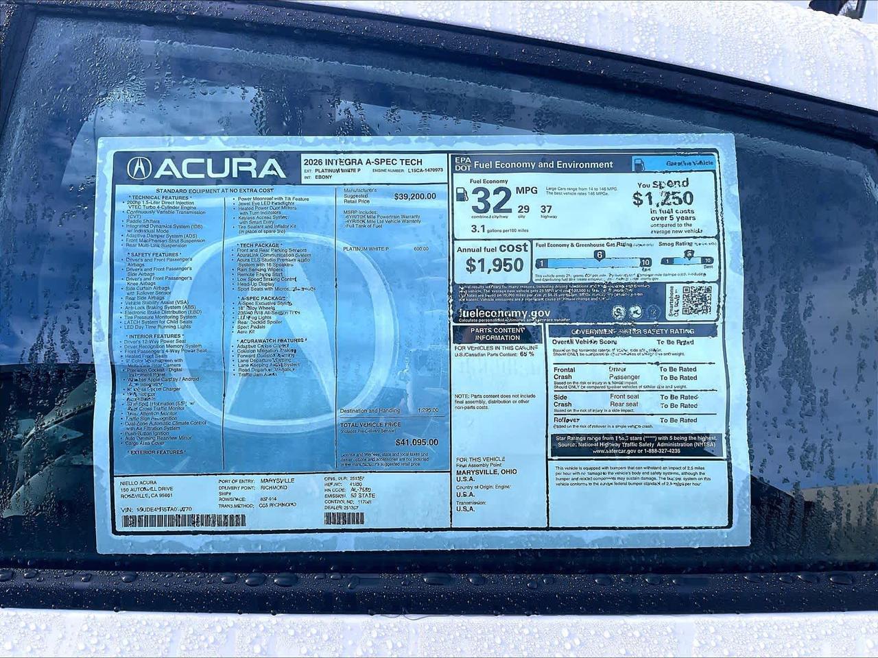 2026 Acura Integra w/A-Spec Technology Package Roseville CA