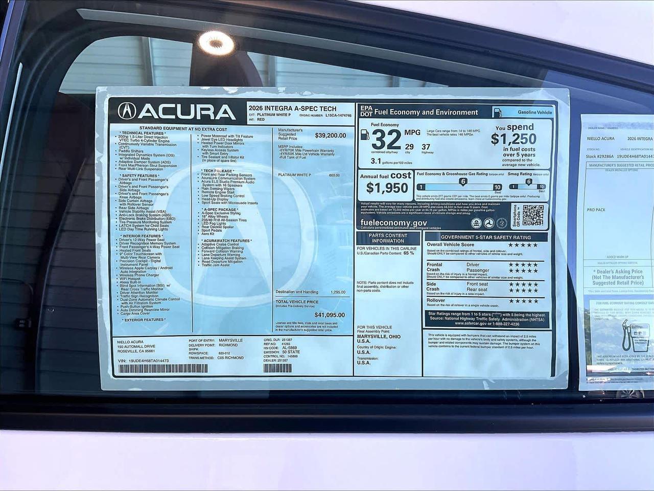 2026 Acura Integra w/A-Spec Technology Package Roseville CA