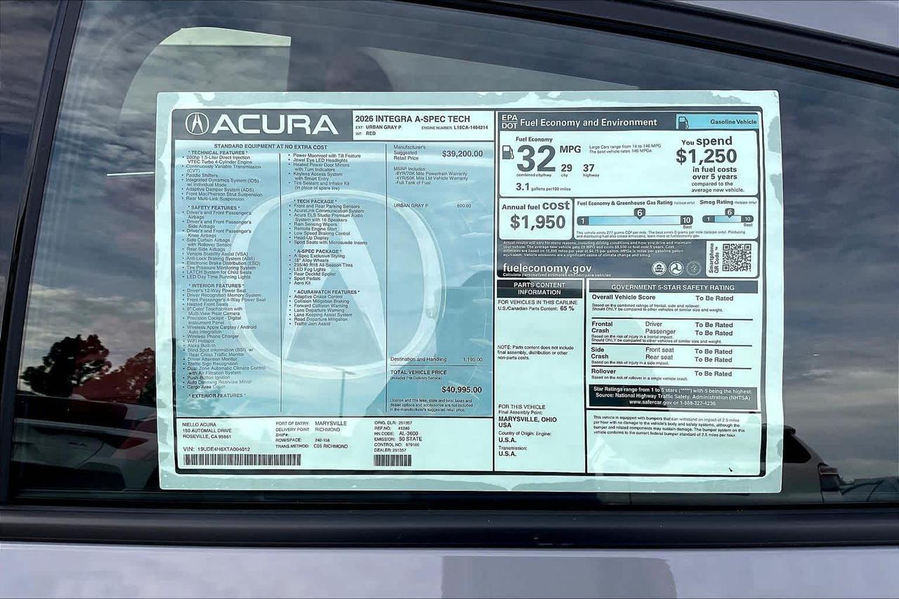 2026 Acura Integra w/A-Spec Technology Package Roseville CA