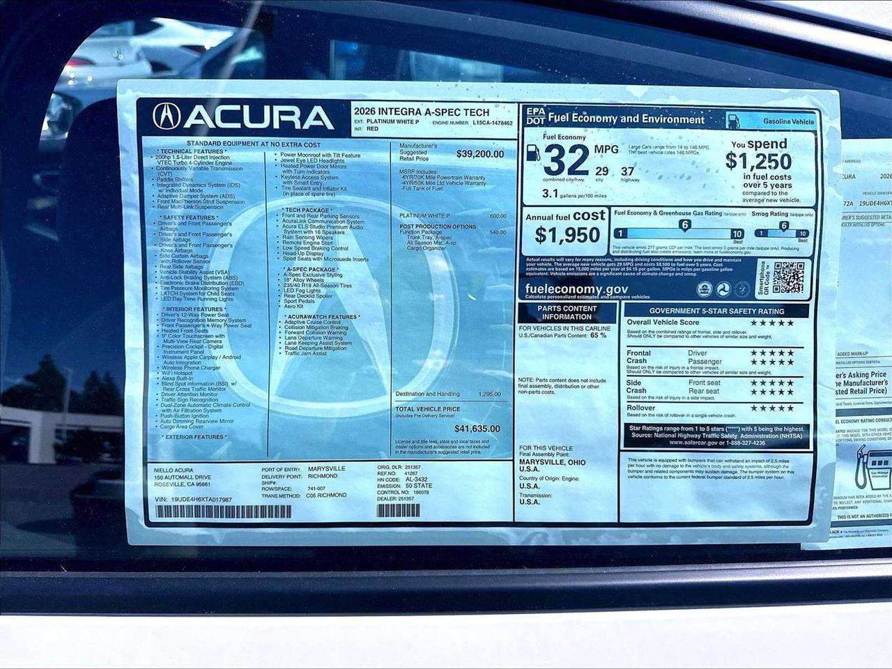 2026 Acura Integra w/A-Spec Technology Package Roseville CA