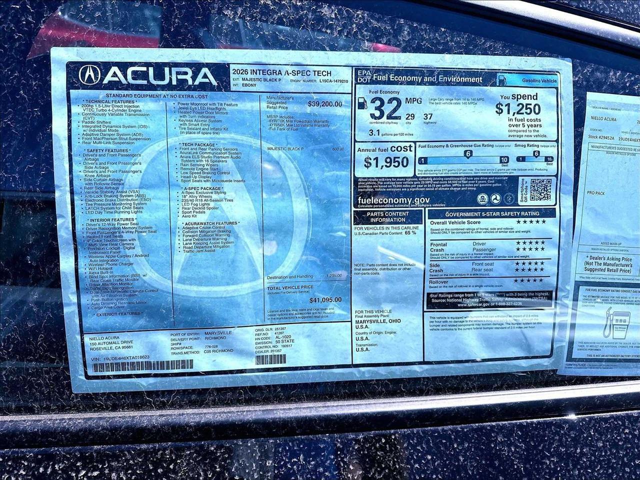 2026 Acura Integra w/A-Spec Technology Package Roseville CA