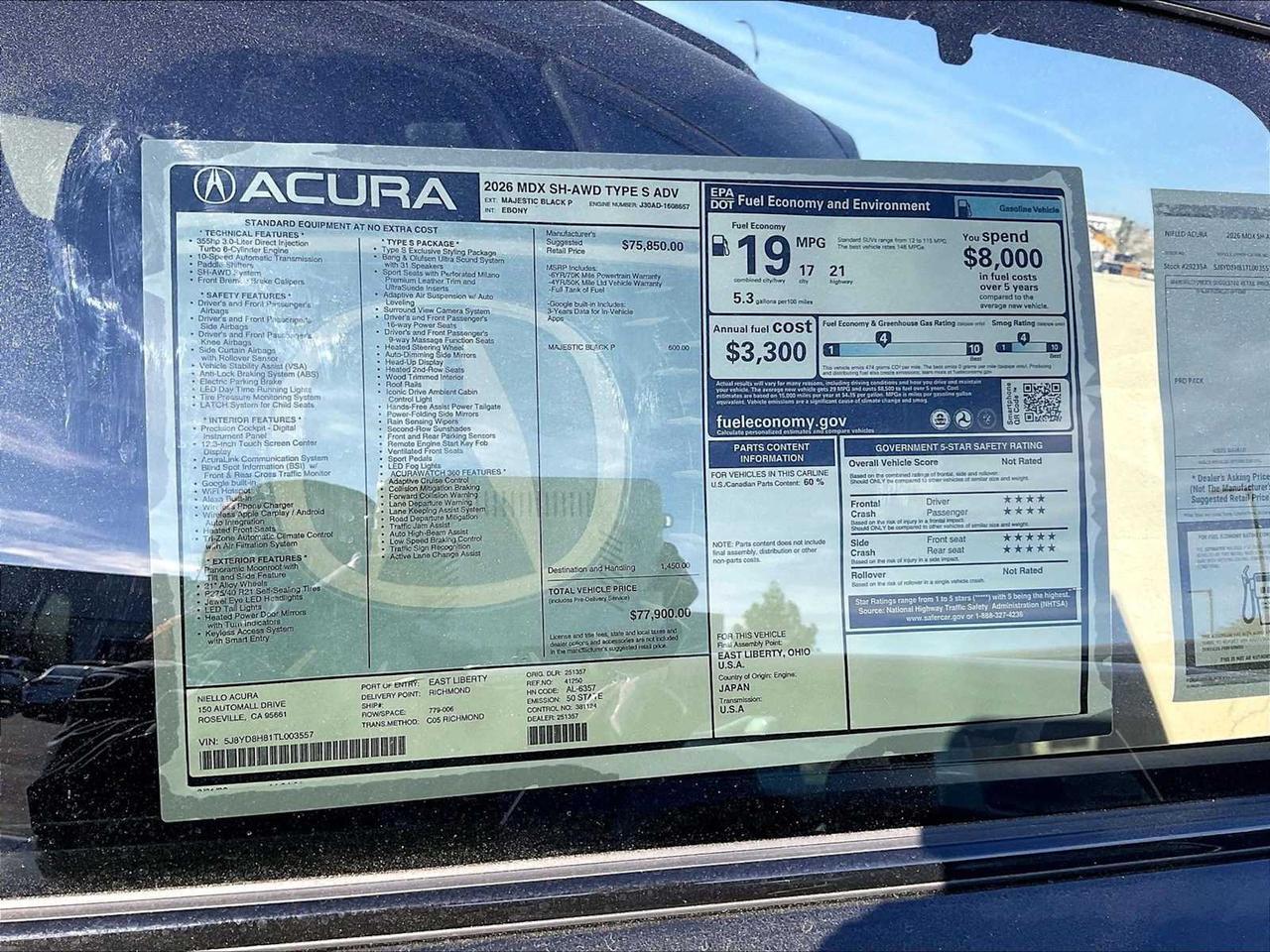 2026 Acura MDX Type S w/Advance Package Roseville CA