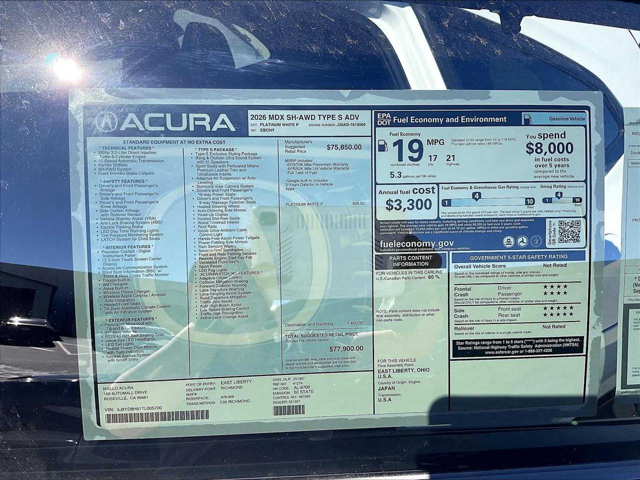 2026 Acura MDX Type S w/Advance Package Roseville CA