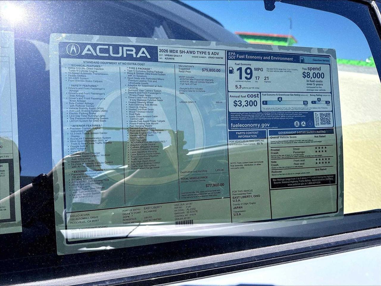 2026 Acura MDX Type S w/Advance Package Roseville CA