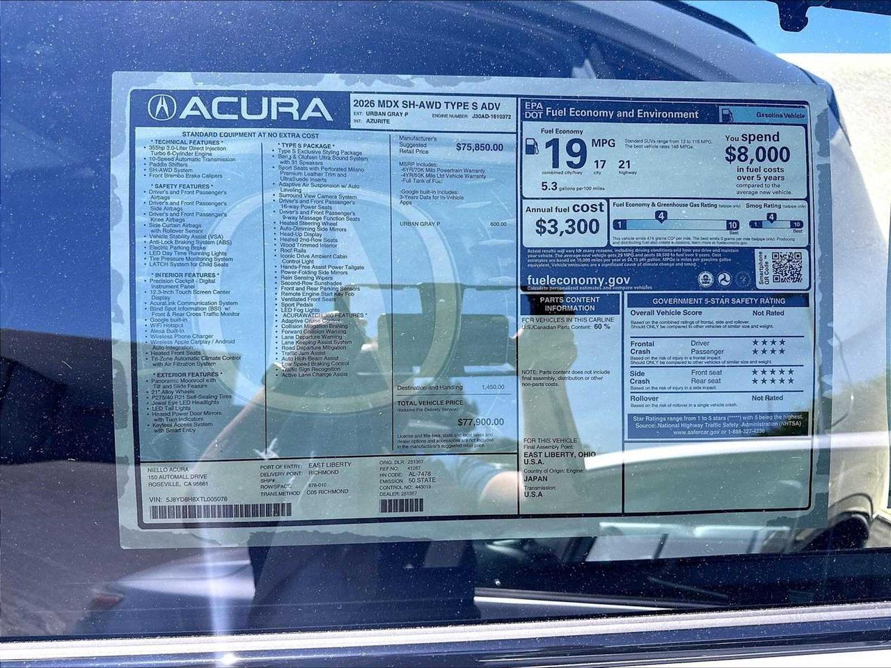 2026 Acura MDX Type S w/Advance Package Roseville CA