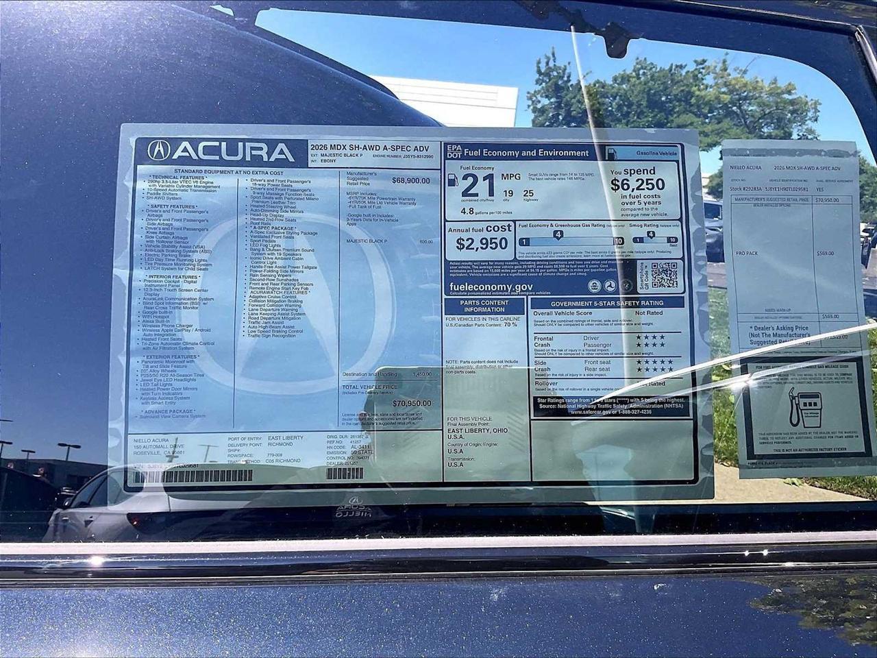 2026 Acura MDX w/A-Spec Advance Package Roseville CA