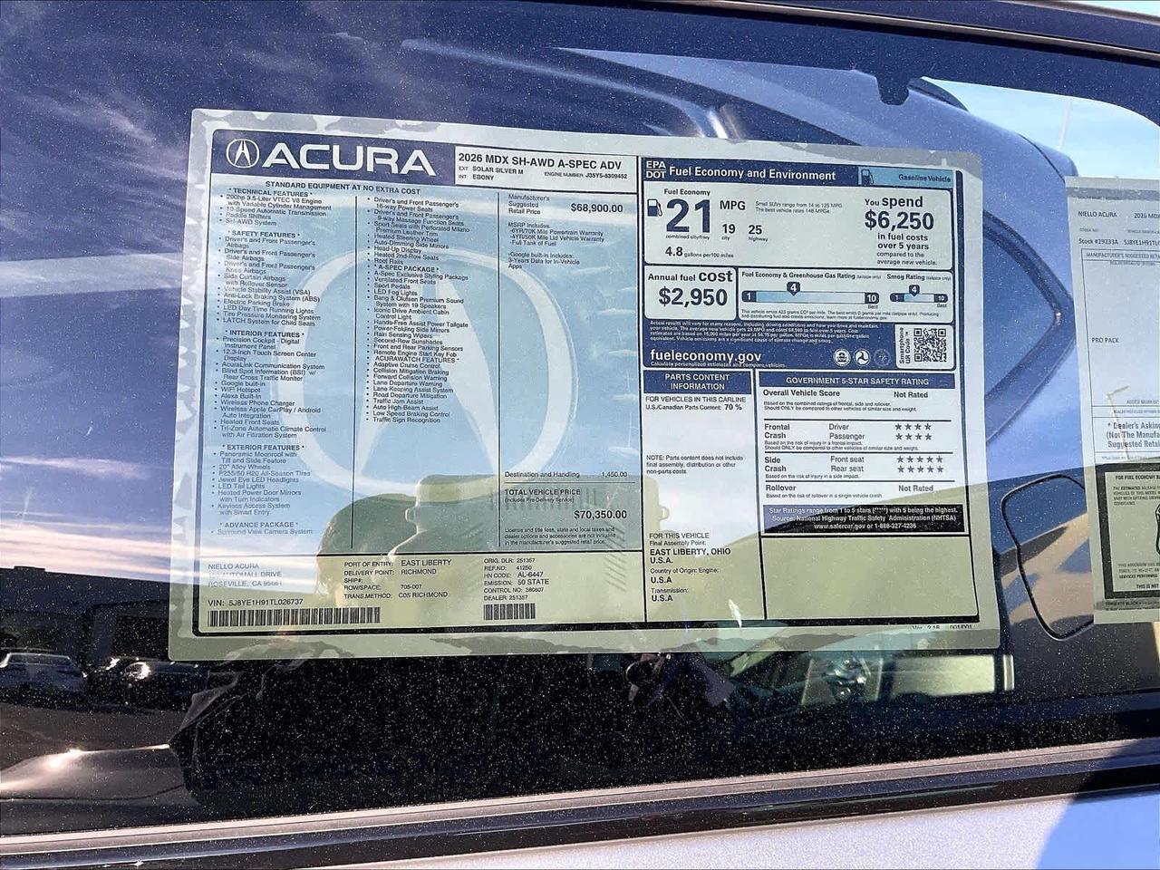 2026 Acura MDX w/A-Spec Advance Package Roseville CA