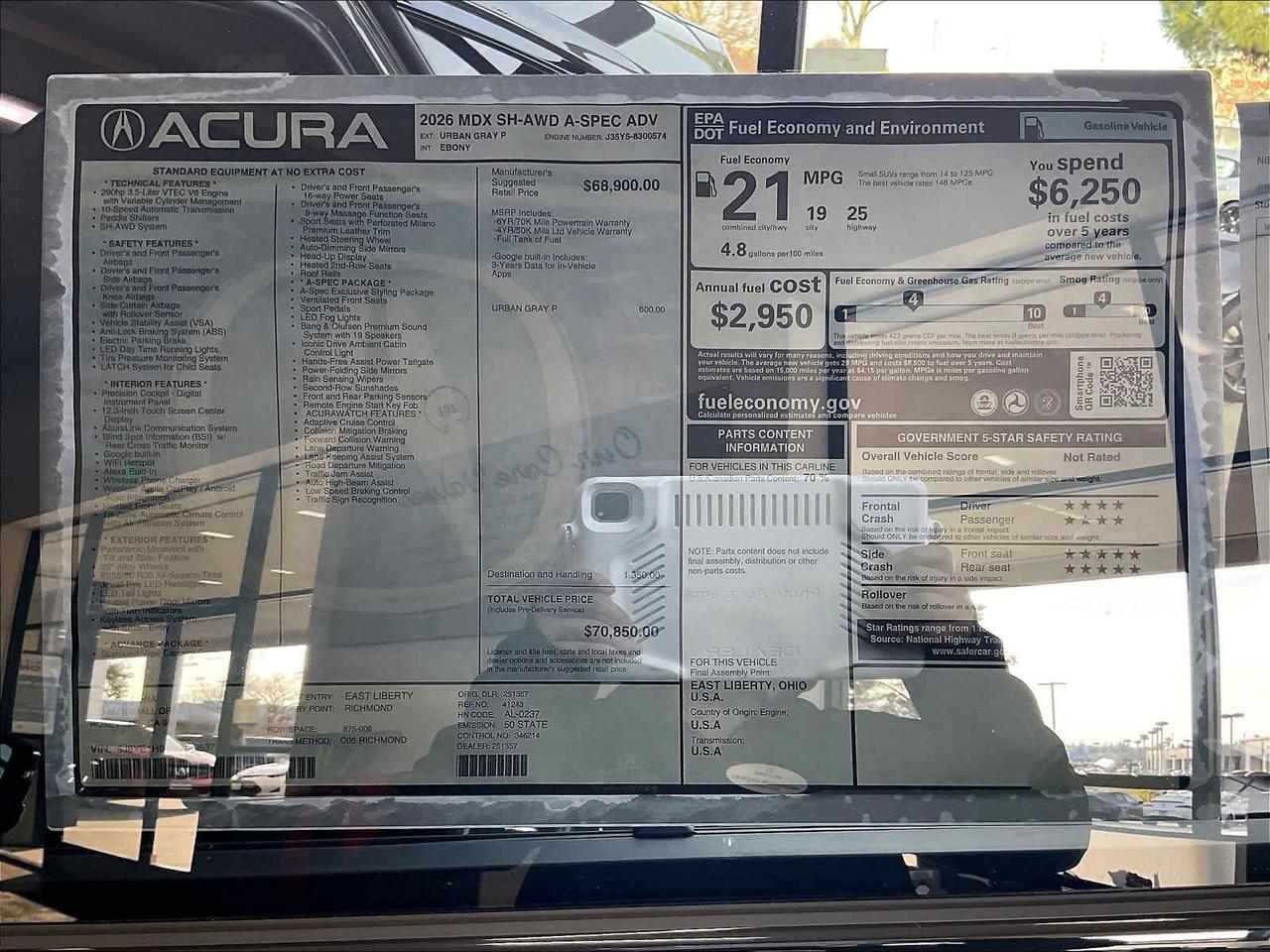 2026 Acura MDX w/A-Spec Advance Package Roseville CA