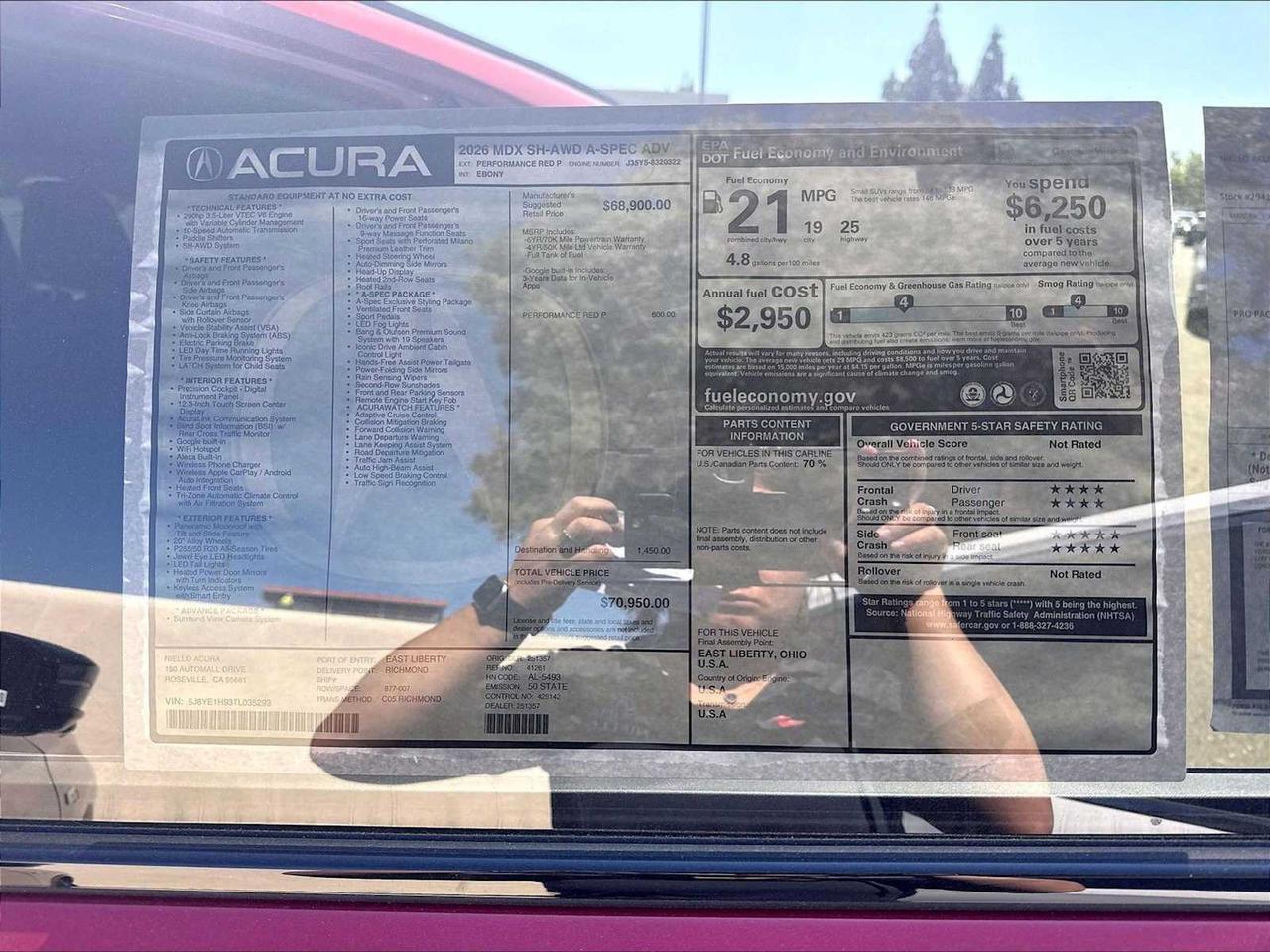 2026 Acura MDX w/A-Spec Advance Package Roseville CA