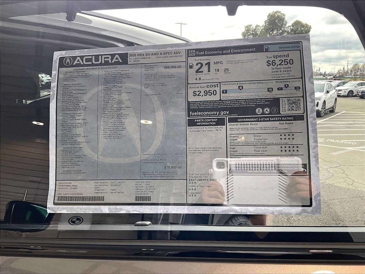 2026 Acura MDX w/A-Spec Advance Package Roseville CA