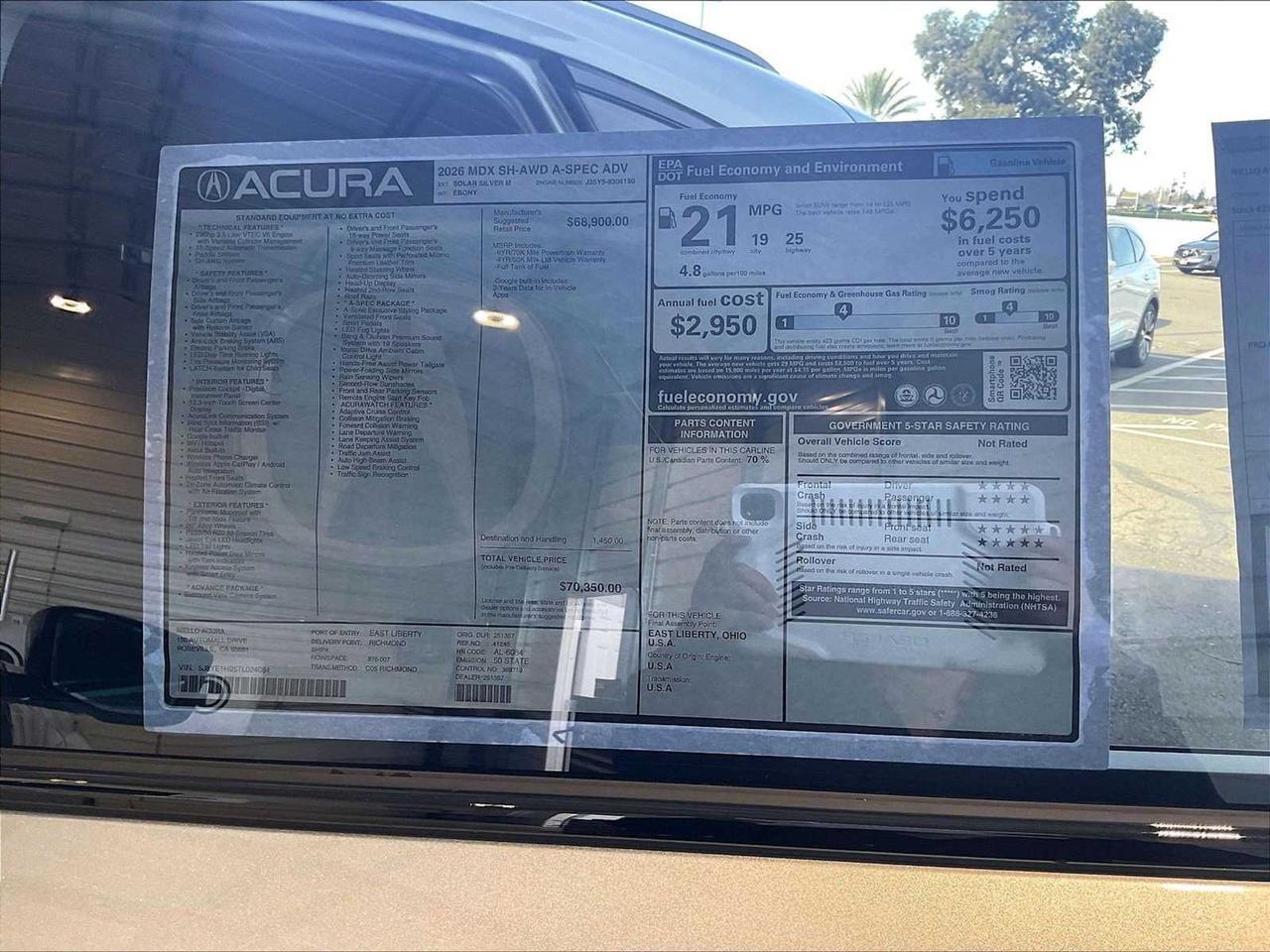 2026 Acura MDX w/A-Spec Advance Package Roseville CA