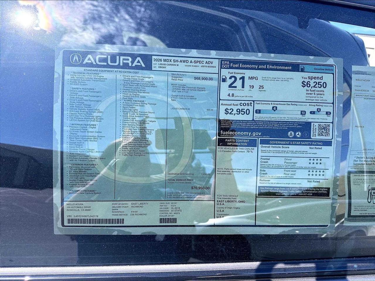 2026 Acura MDX w/A-Spec Advance Package Roseville CA