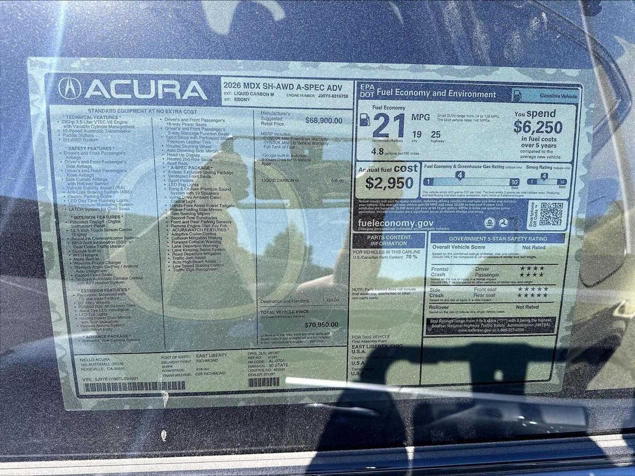 2026 Acura MDX w/A-Spec Advance Package Roseville CA
