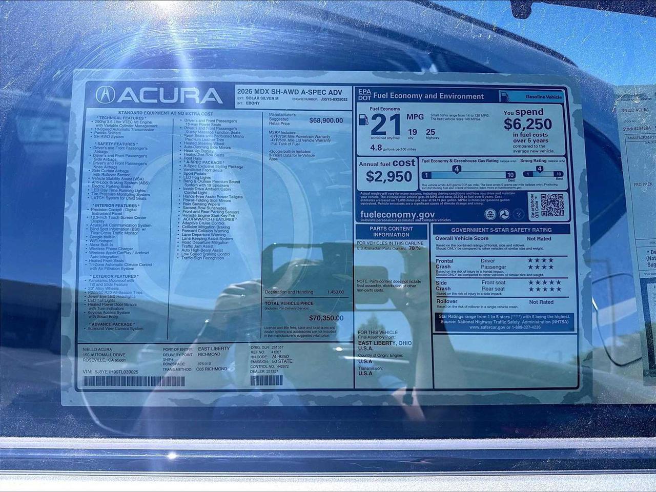 2026 Acura MDX w/A-Spec Advance Package Roseville CA