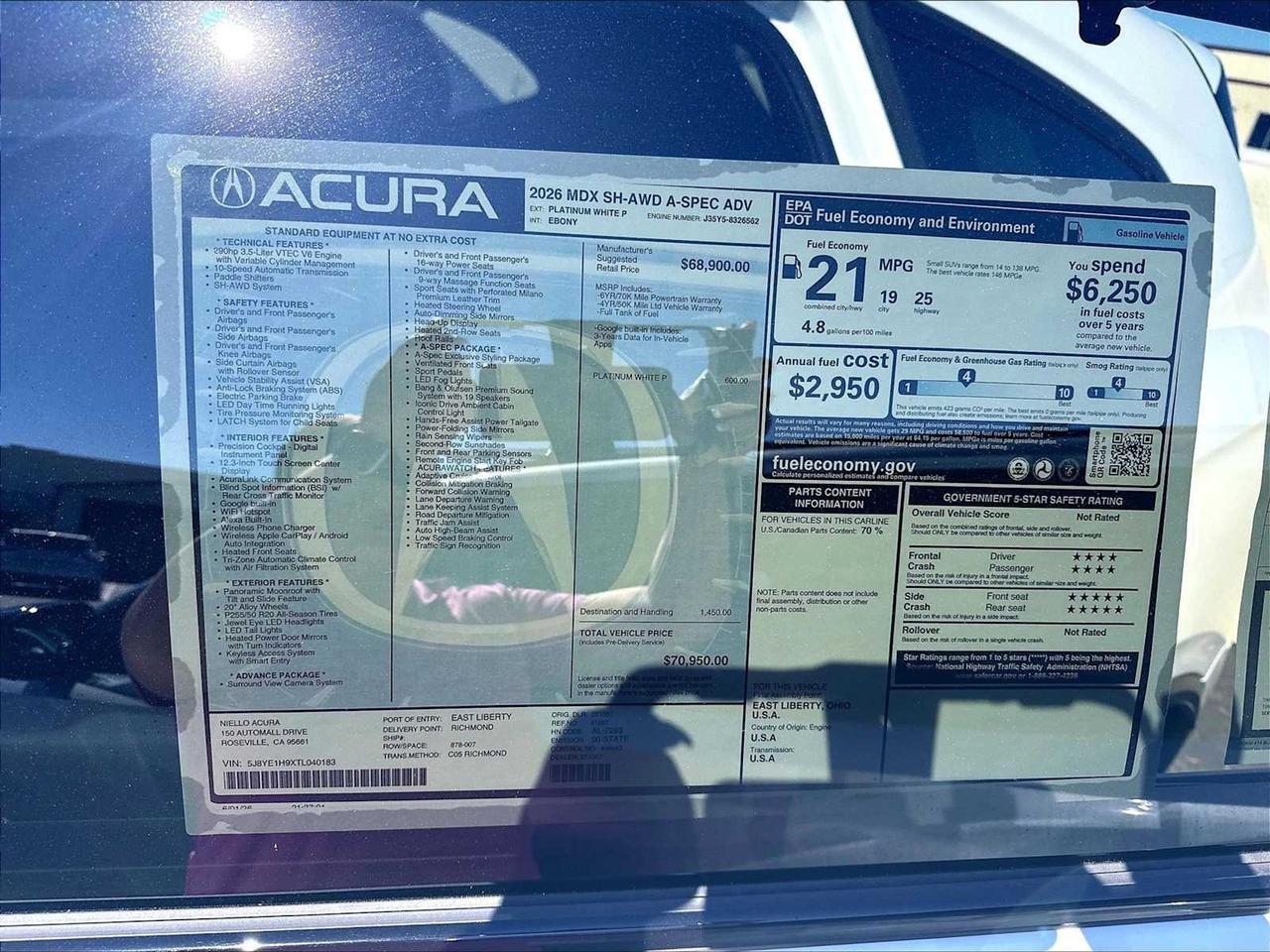 2026 Acura MDX w/A-Spec Advance Package Roseville CA