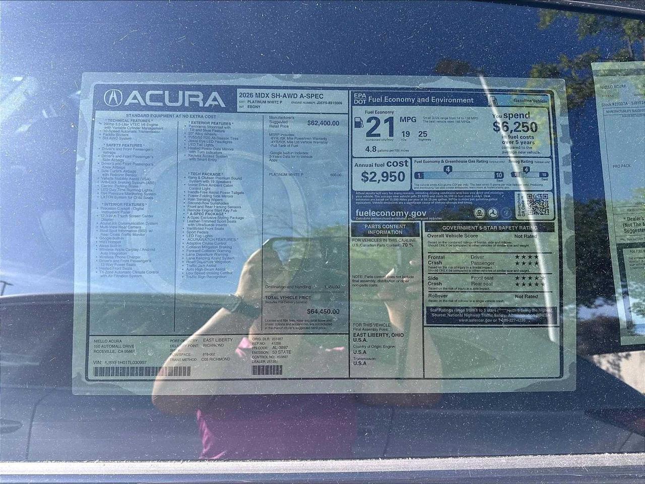 2026 Acura MDX w/A-Spec Package Roseville CA