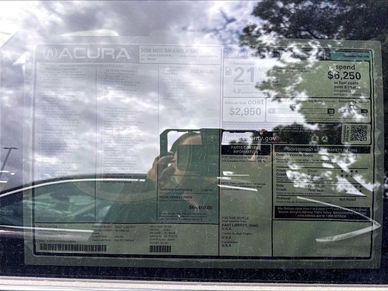 2026 Acura MDX w/A-Spec Package Roseville CA